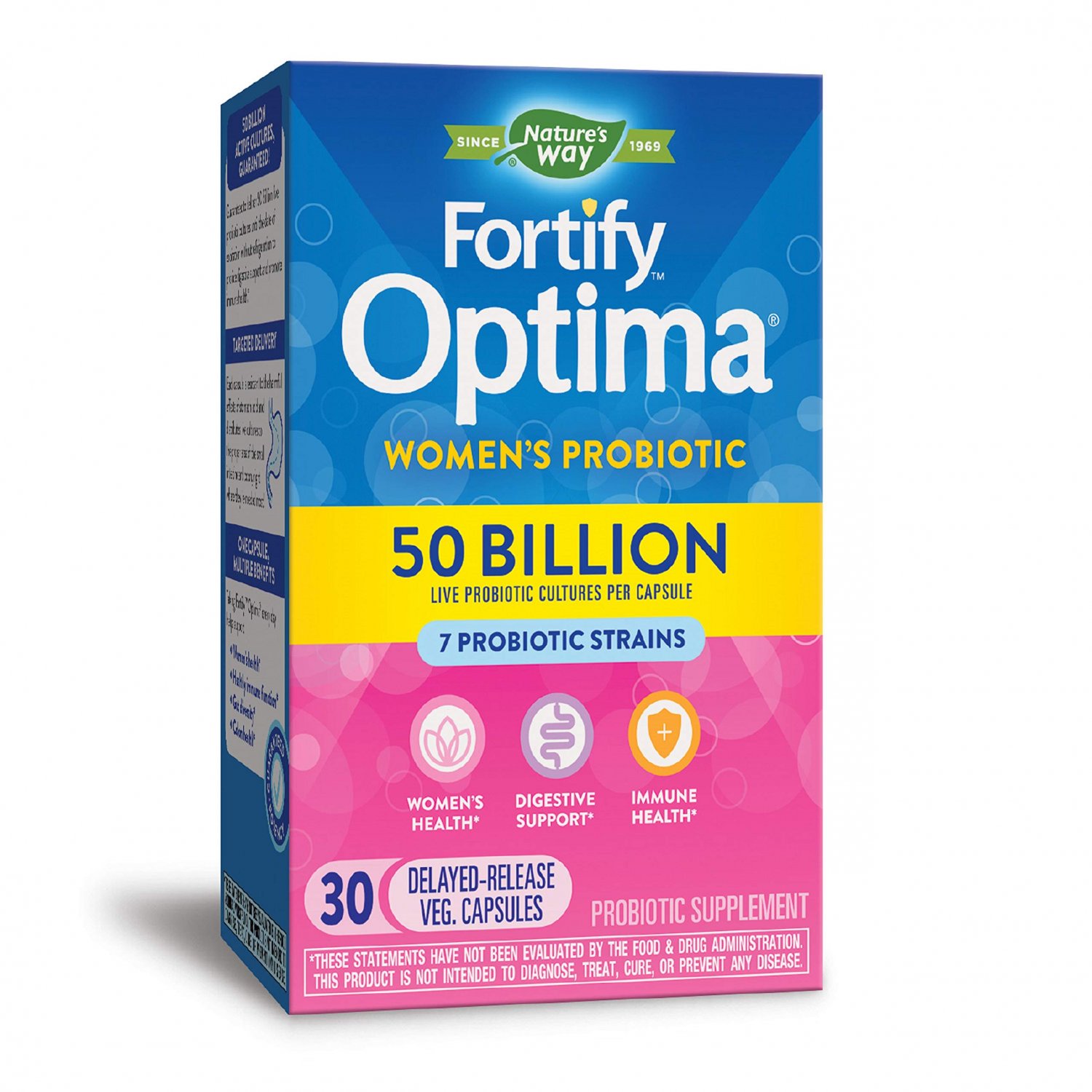 Fortify Optima Women's Daily Probiotic, 50 Billion Live Cultures, 7 Strains, 30 Capsules