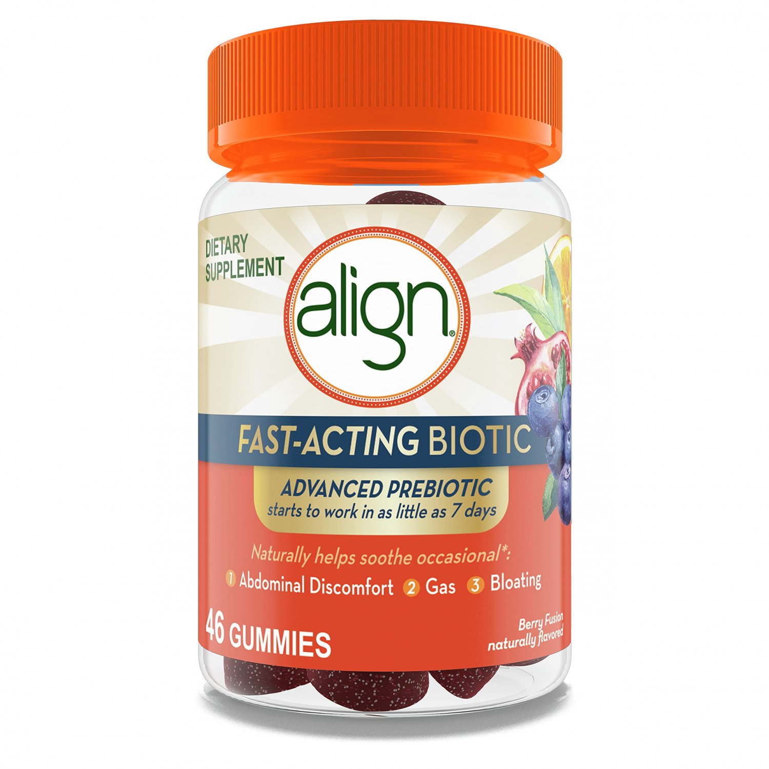 Align Advanced Prebiotic Supplement, Fast-Acting Biotic, Works in as Little as 7 Days* 46 Gummies