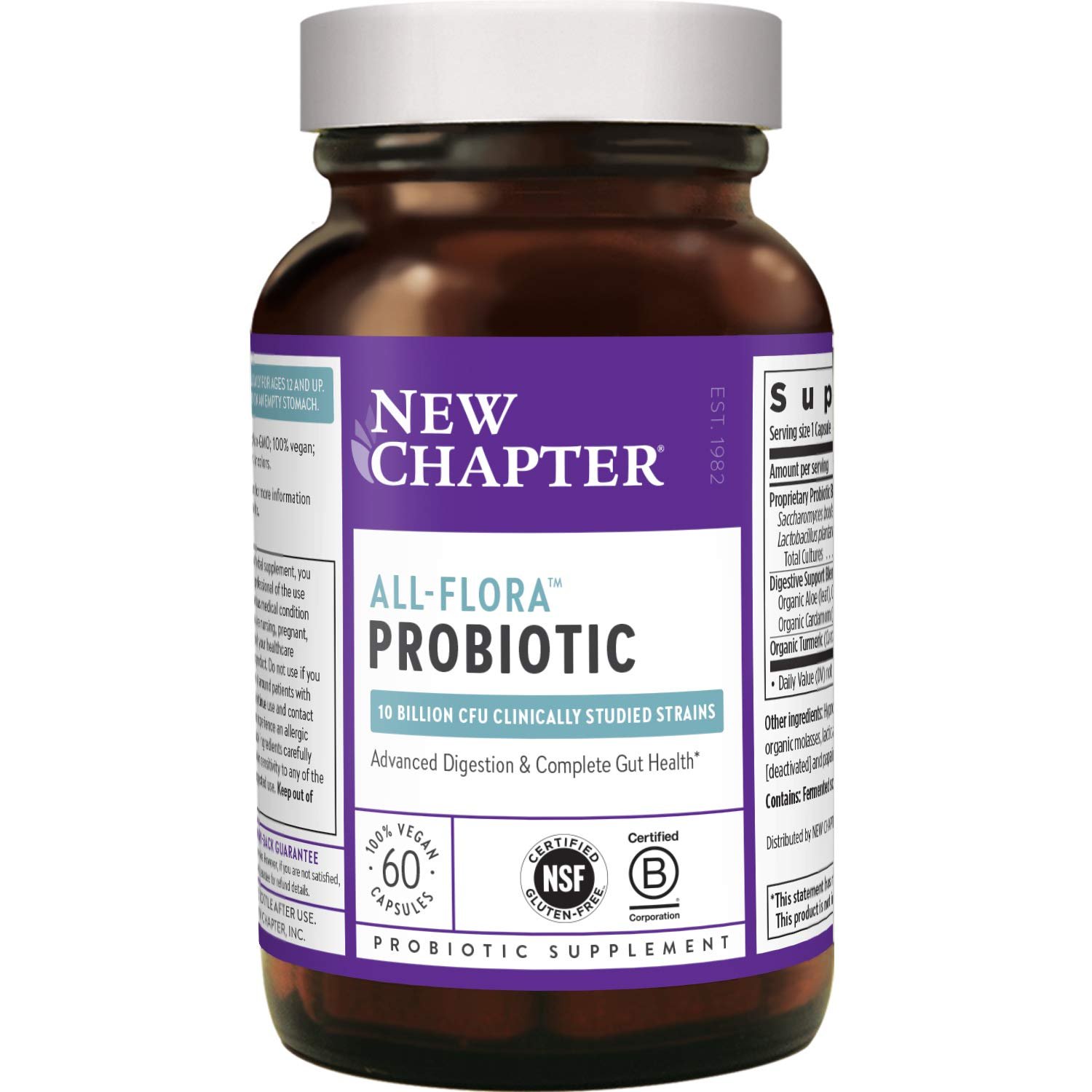 New Chapter Probiotic All-Flora - (2 Month Supply) for Advanced Immune Support with Prebiotics + Pos