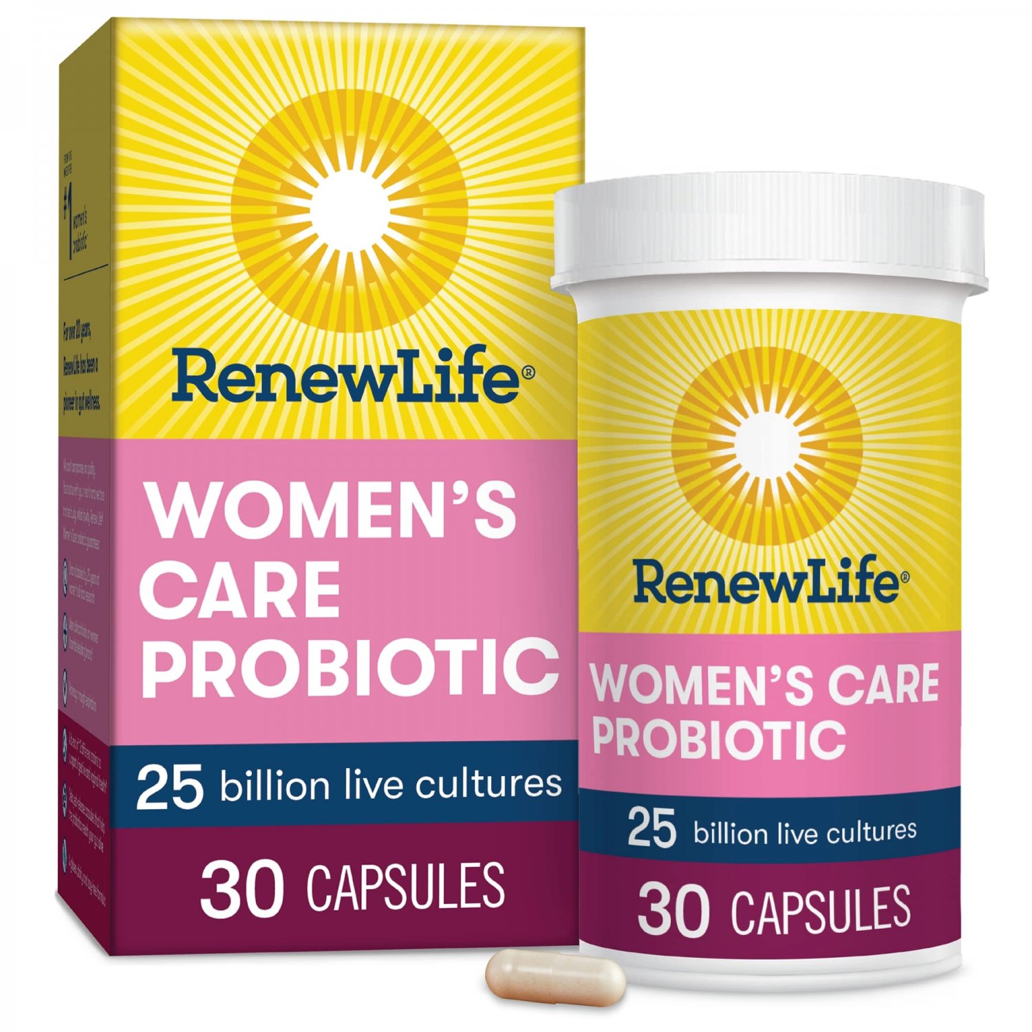 Renew Life Women's Probiotics 25 Billion CFU Guaranteed, 12 Strains, Shelf Stable, Gluten Dairy & So