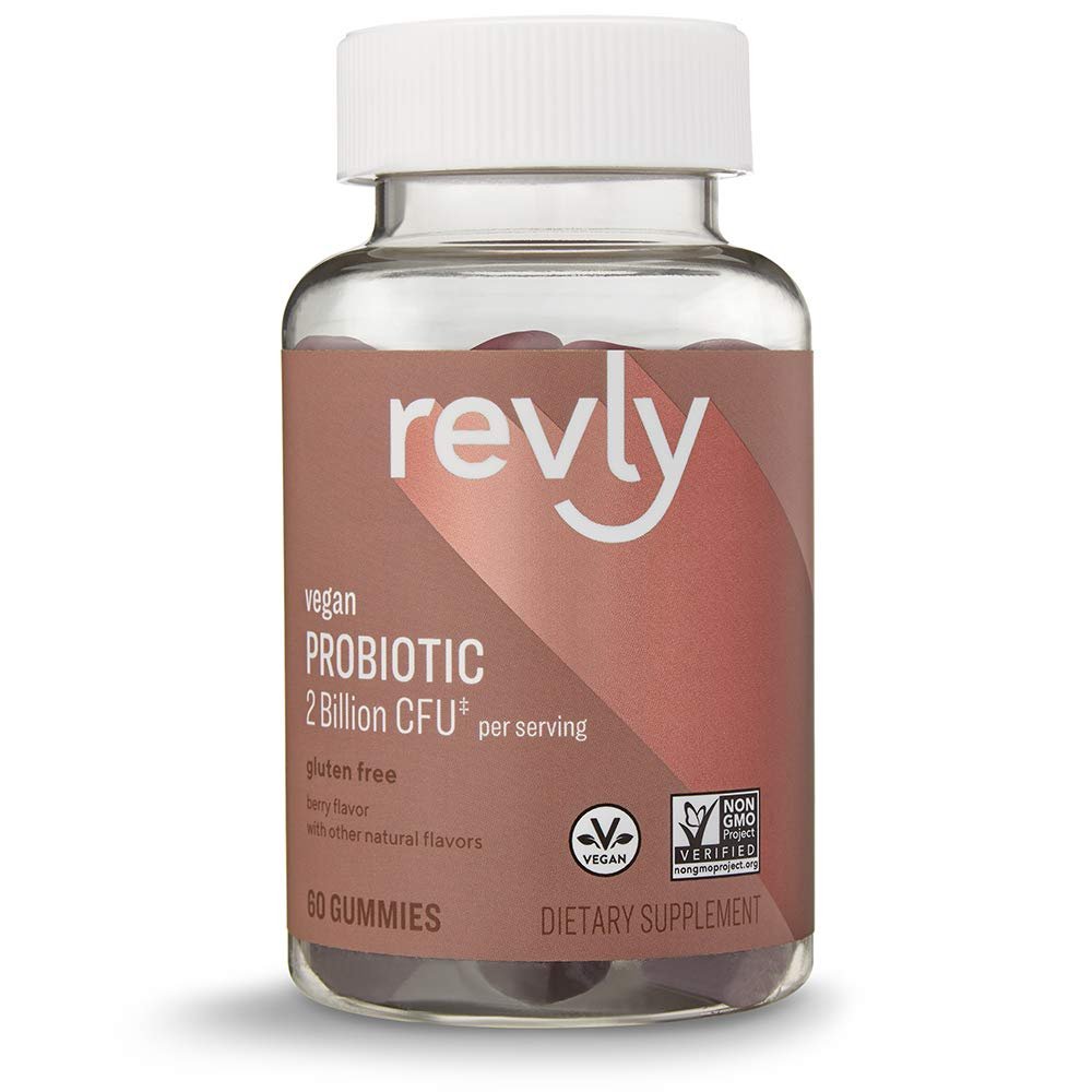 Amazon Brand - Revly Probiotic, 2 Billion CFU per Serving (2 Gummies), Berry Flavor, 60 Gummies, Sup