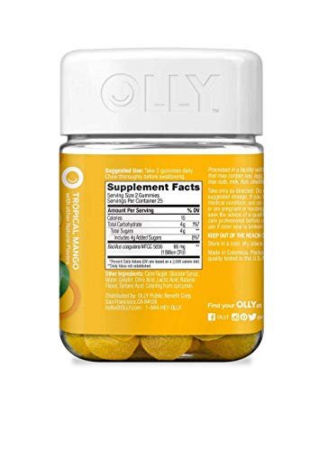 OLLY Probiotic Immune and Digestive Health One Billion Live Cultures A Dietary Supplement in Tropica
