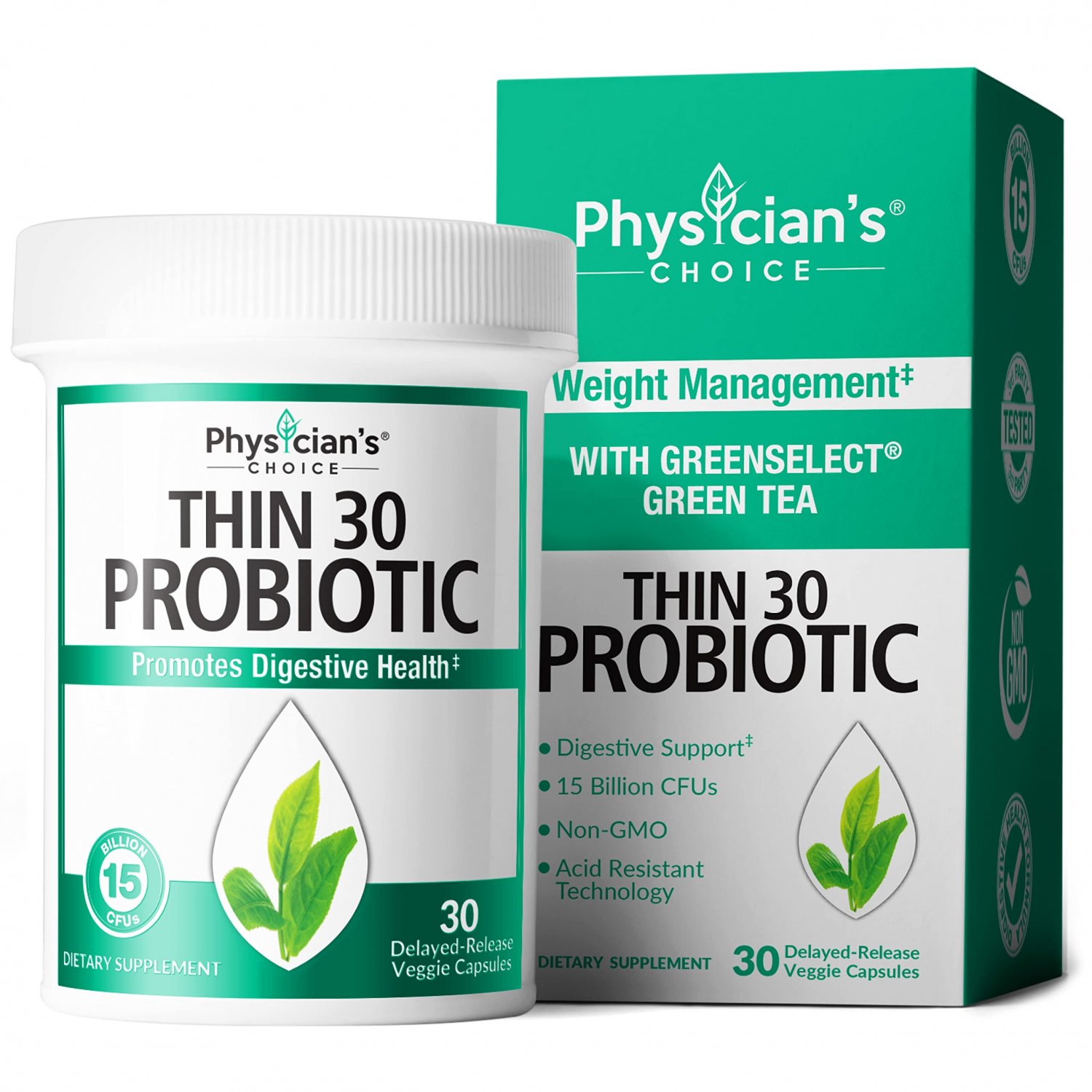 Probiotics for Weight Loss Support & Detox Cleanse - Lactobacillus Gasseri + 5 Probiotic Strains, Ap