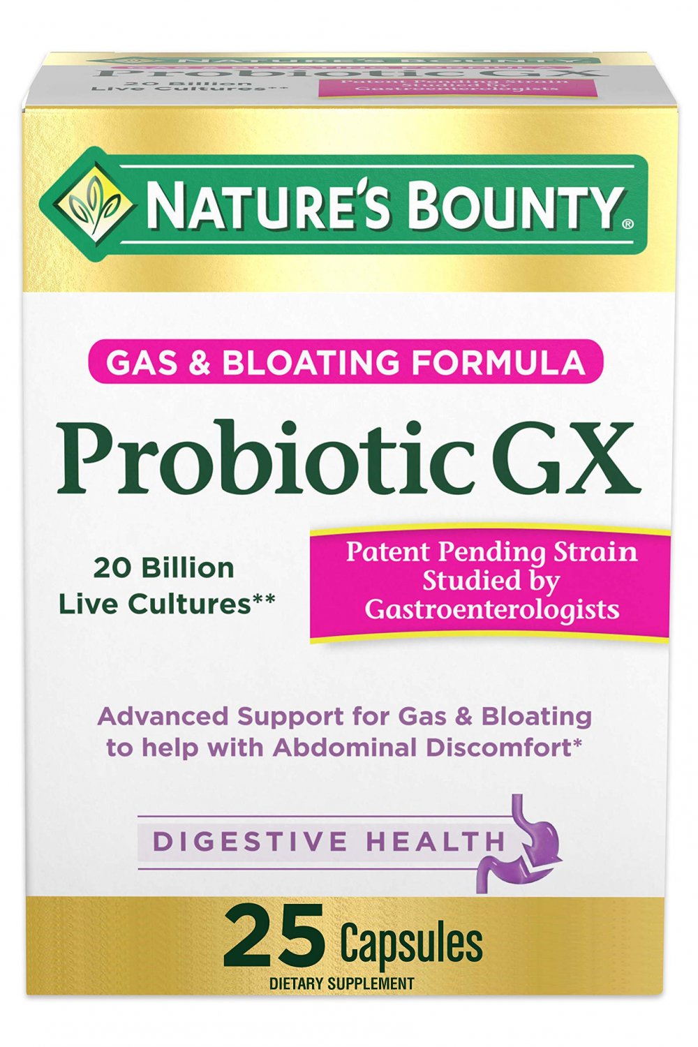 Probiotic, for Occasional Gas and Bloating Dietary Formula by Nature's Bounty, Dietary Supplement, H