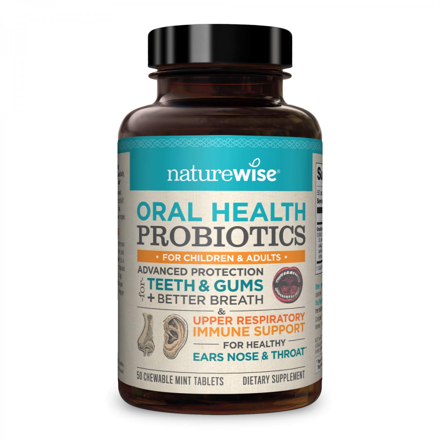 NatureWise Oral Health Chewable Probiotics | Supports Healthy Teeth, Gums, & Better Breath | Ear, No
