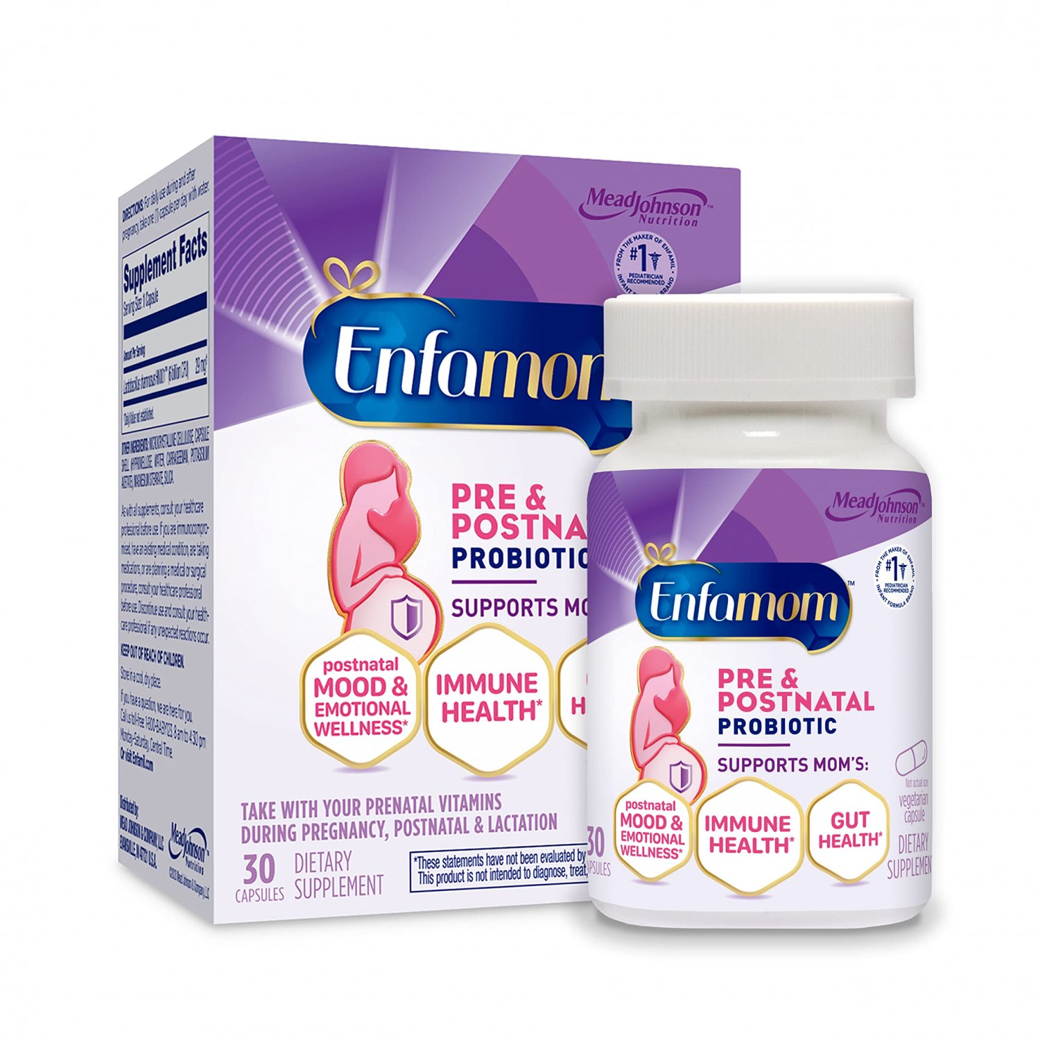 Enfamil Enfamom Prenatal and Postnatal Immunity Probiotics, Vegetarian Capsule, Supports Immune Heal
