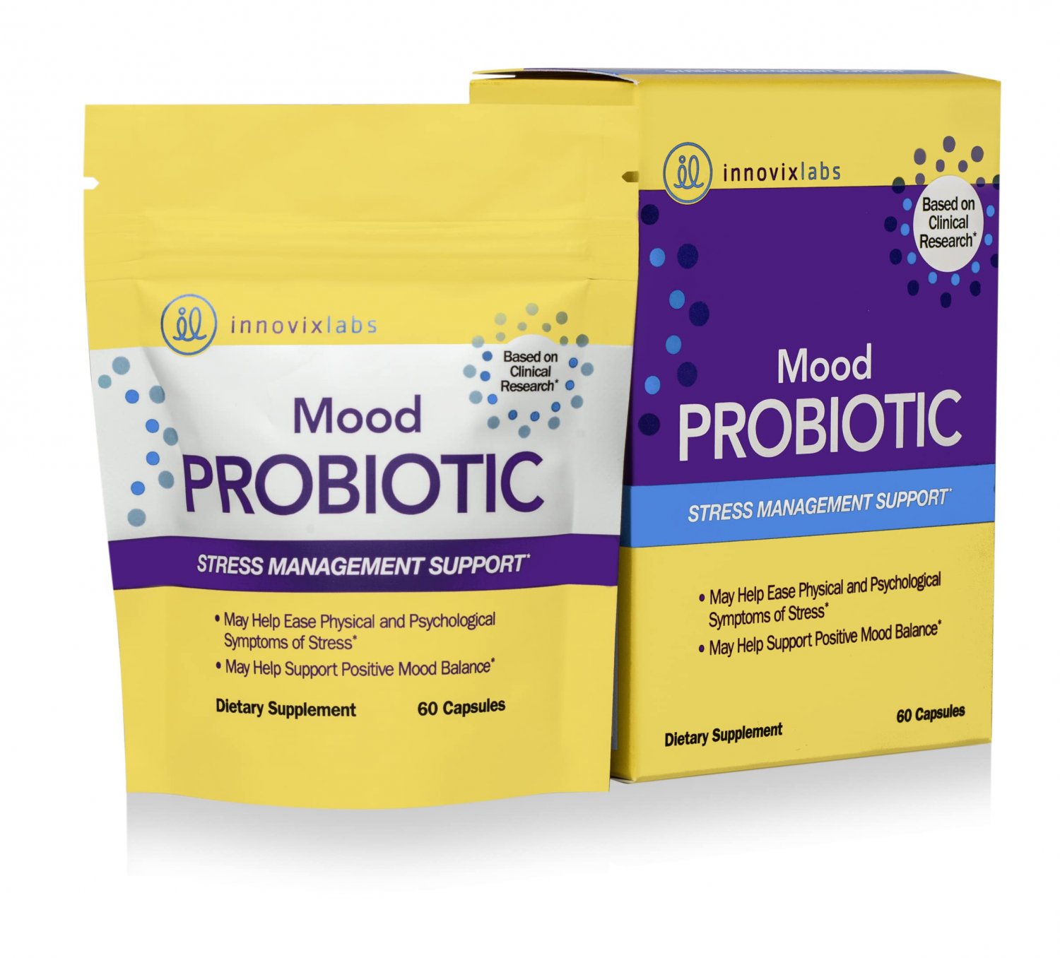 InnovixLabs Mood Probiotic, 60 Capsules, Lactobacillus helveticus Rosell-52ND & Bifidobacterium long