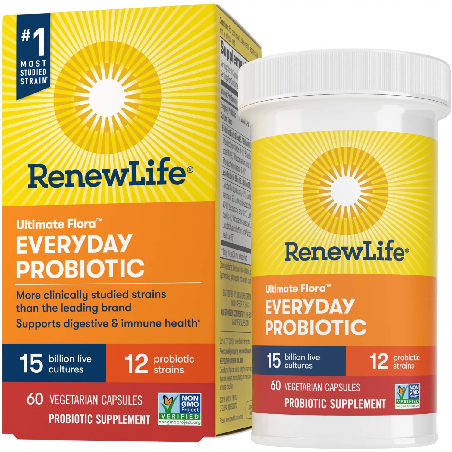Renew Life Adult Probiotic - Ultimate Flora Everyday Probiotic, Shelf Stable Probiotic Supplement -