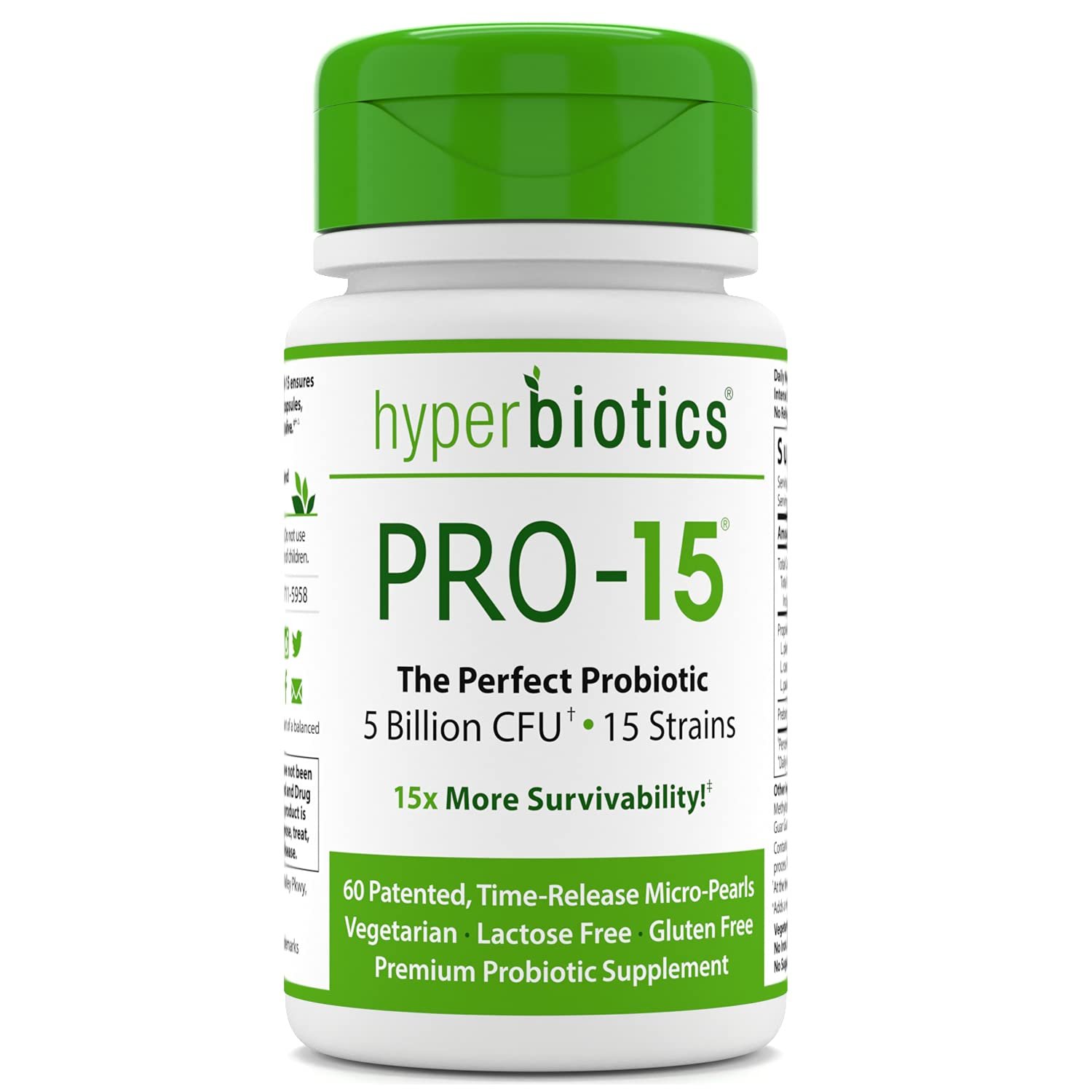 Hyperbiotics Pro-15 Probiotic | Probiotics for Women, Men, Adults | Digestive Health, Immune Support