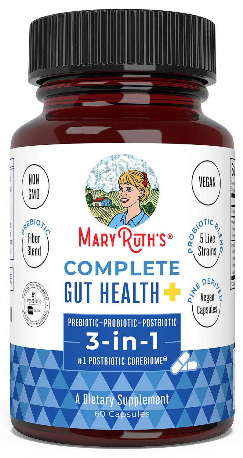 Complete Gut Health+ by MaryRuth's | 3-in-1 Prebiotic + Probiotic + Postbiotic Corebiome&Acirc;&reg; Vegan Gas