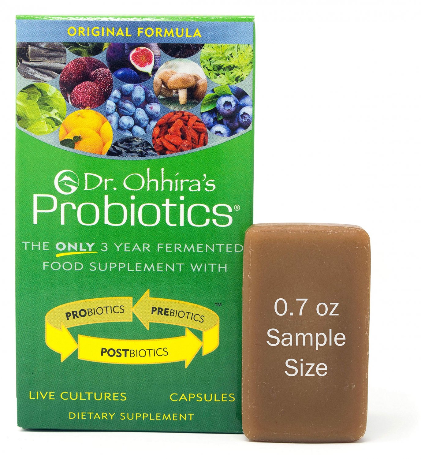 Dr. Ohhira's Probiotics Original Formula 30 Caps with Bonus Probiotic-Enhanced Beauty Bar Soap Trave