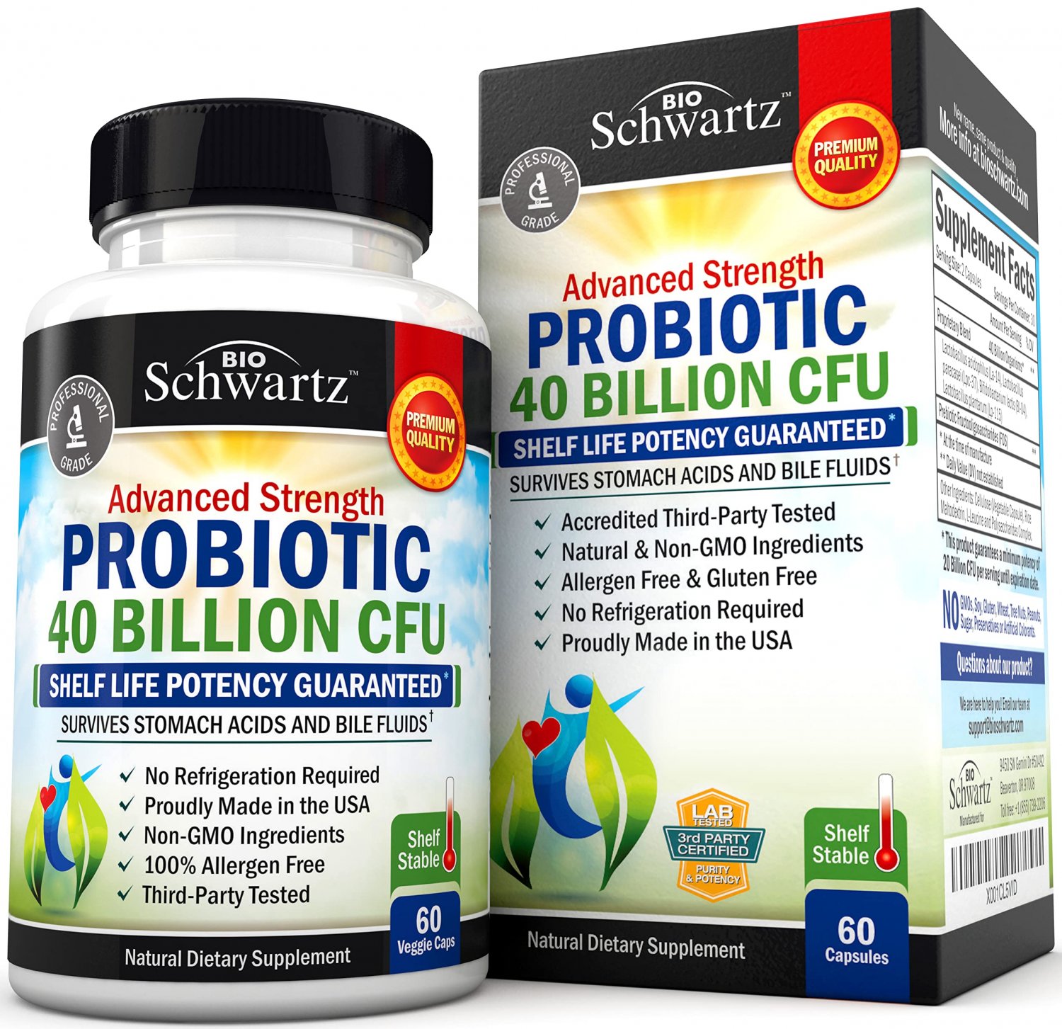 Probiotic 40 Billion CFU - Probiotics for Women & Men - Lactobacillus Acidophilus & Prebiotics - Dig