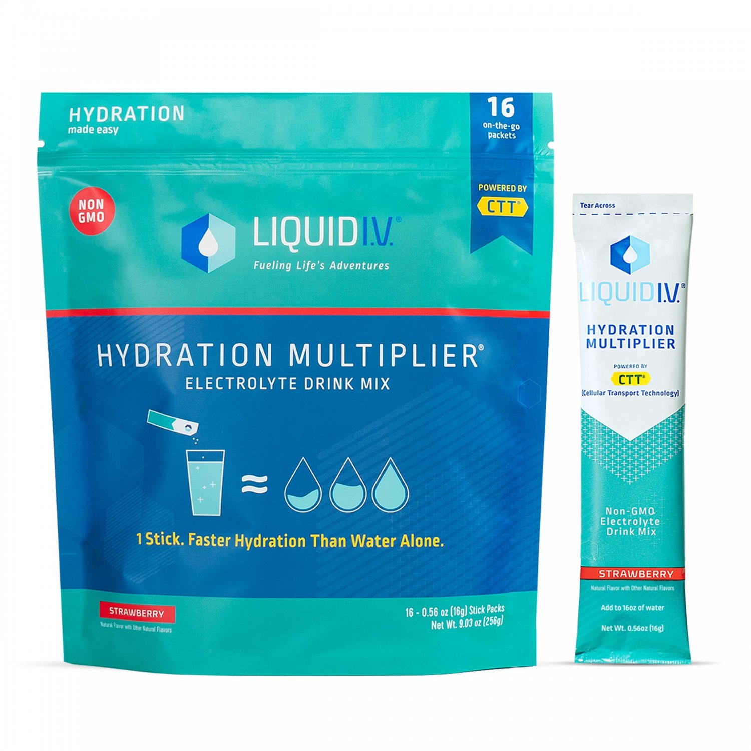 Liquid I.V. Hydration Multiplier - Strawberry - Hydration Powder Packets | Electrolyte Drink Mix | E