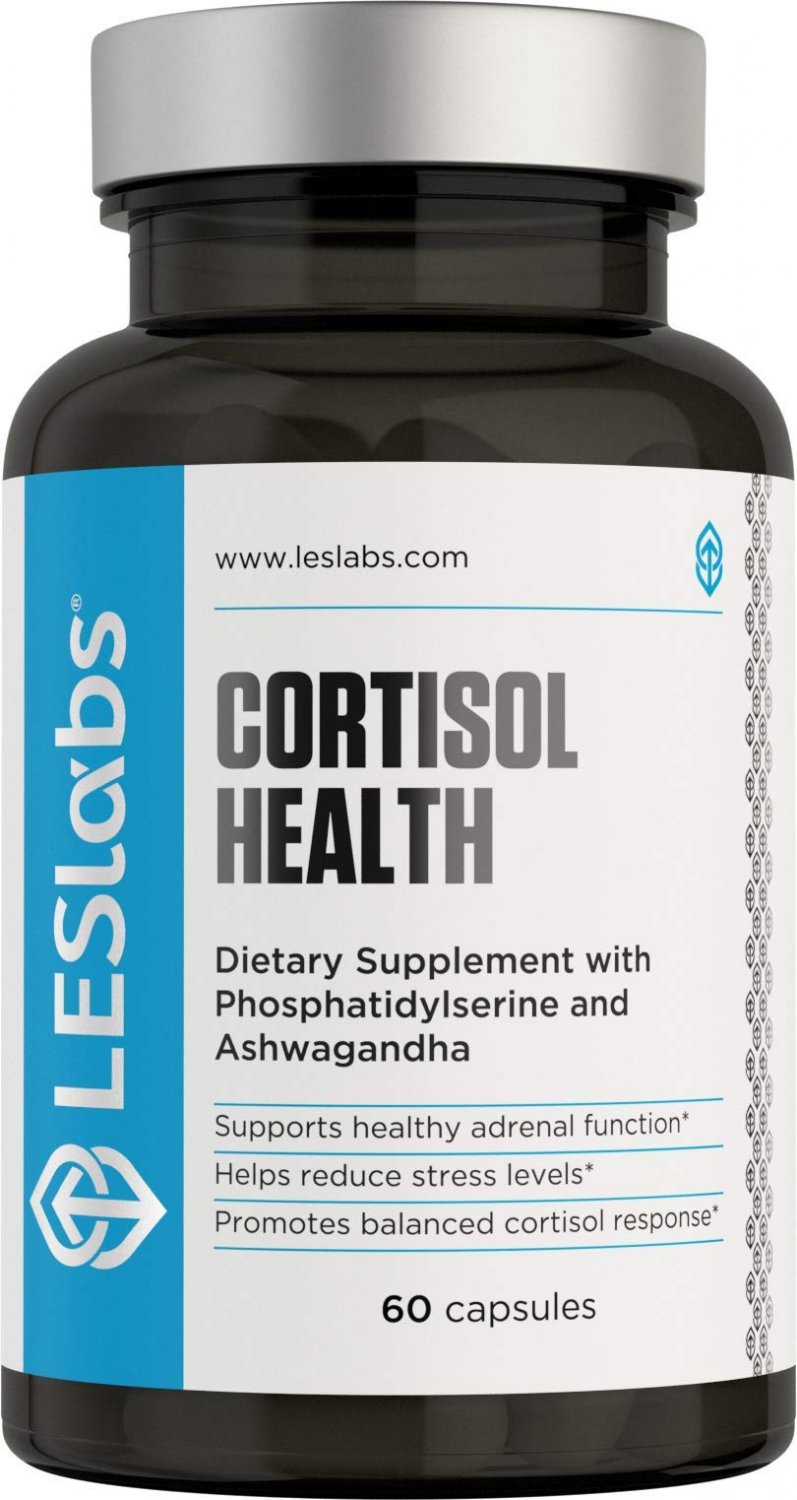LES Labs Cortisol Health, Adrenal Support Supplement for Stress Relief, Balanced Cortisol Response &
