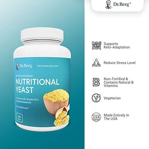 Dr. Berg's Nutritional Yeast Tablets ? Non-Fortified Natural B12 Added ...