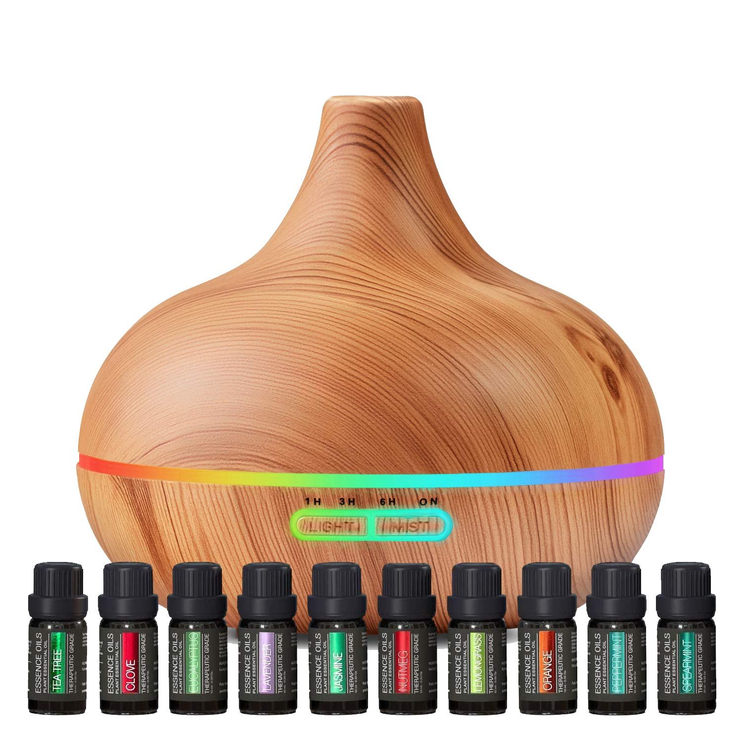 Ultimate Aromatherapy Diffuser & Essential Oil Set - Ultrasonic Diffuser & Top 10 Essential Oils - 4