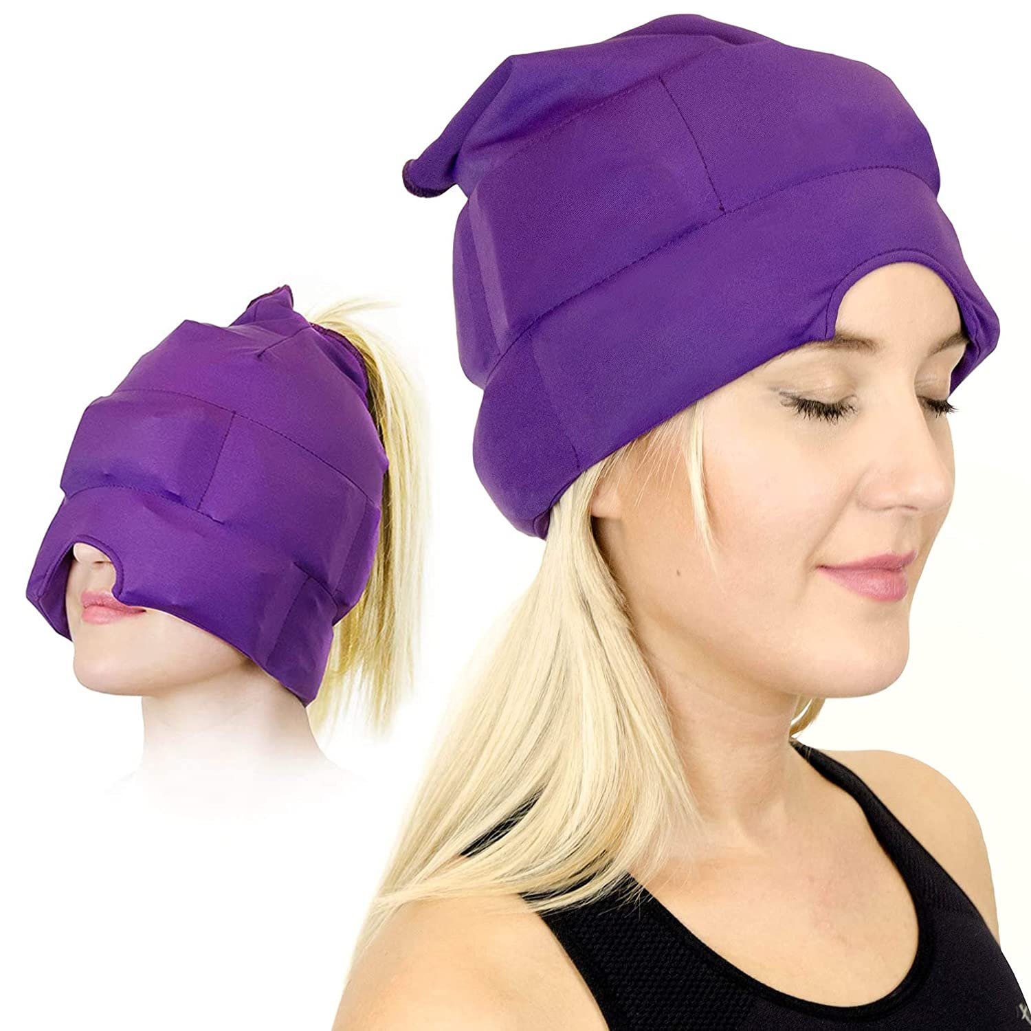 Headache and Migraine Relief Cap - A Headache Ice Mask or Hat Used for ...