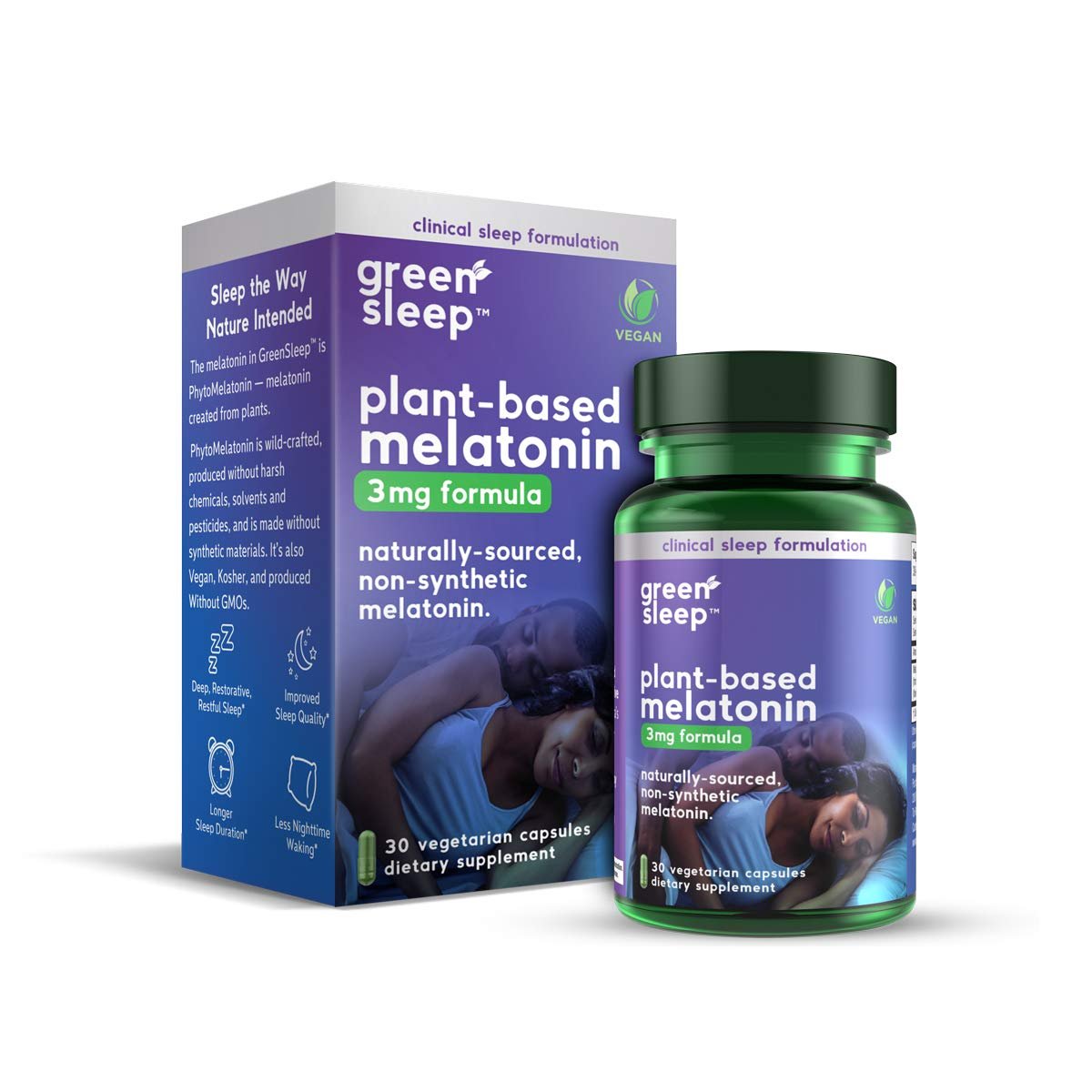 GreenSleep Plant-Based Melatonin - Purity Products - Naturally Sourced, Non-Synthetic PhytoMelatonin