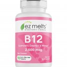 EZ Melts B12 as Methylcobalamin, 2,500 mcg, Sublingual Vitamins, Vegan, Zero Sugar, Natural Cherry F
