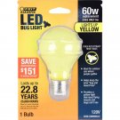 Feit Electric A19/BUG/LED 60W EQ Non DM LED Light Bulb , Yellow, Pack of 1
