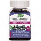 Natures Way Sambucus Sleep + Immune Gummies, with Melatonin, 50 Gummies