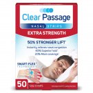 Clear Passage Nasal Strips Extra Strength, Tan, 50 Count | Works Instantly to Improve Sleep, Reduce 