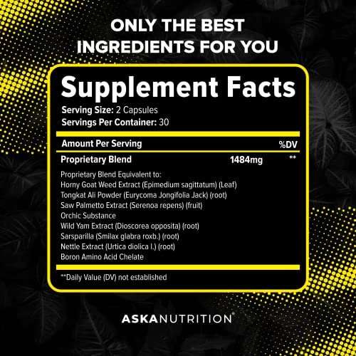 Testosterone Booster for Men - Male Enhancing Supplement with Horny Goat Weed & Tongkat Ali - Muscle