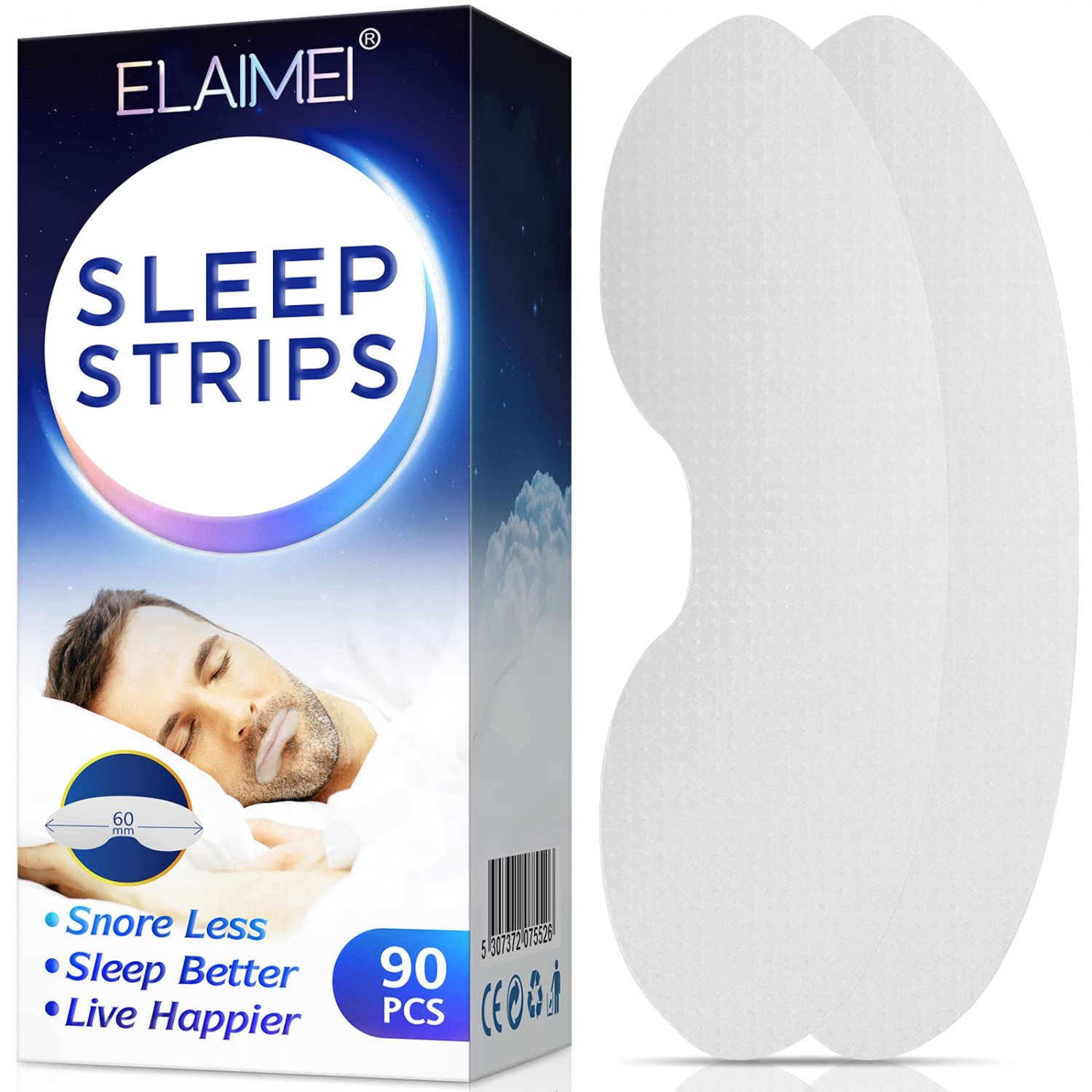 Mouth Tape for Sleeping 90 Pcs, Snoring Solution, Anti Snoring Devices, Sleep Strips Better Nose Bre