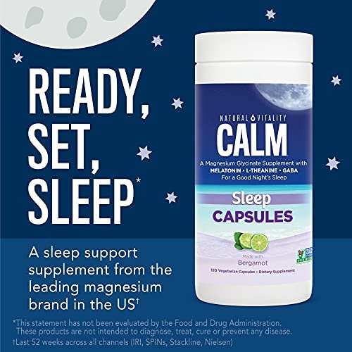 Natural Vitality Calm Sleep Capsules, Gluten Free, Non-GMO, 120 Capsules (Package May Vary)