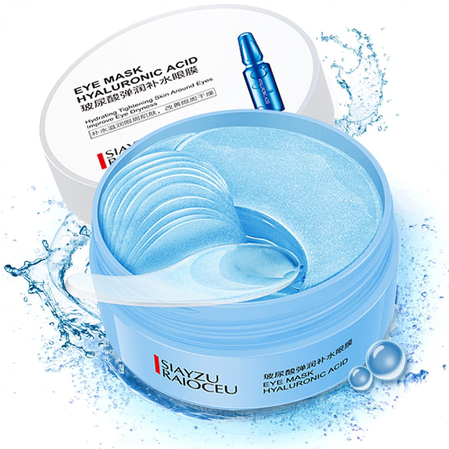 Under Eye Patches,30 pairs Hyaluronic Acid Anti-Aging Under Eye Mask, RABIOTA Collagen Under Eye Gel
