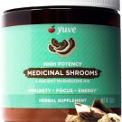 Yuve 6 Organic Mushroom Extract Powder - Magic Blend of Reishi, Chaga, Lions Maine, Turkey Tail, Mai