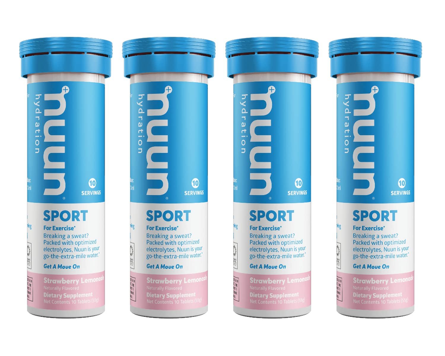 Nuun Sport: Electrolyte Drink Tablets, Strawberry Lemonade, 4 Tubes (40 Servings)