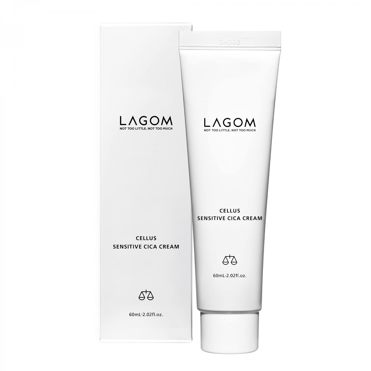 LAGOM Cellus Sensitive Cica Cream Natural Vegan Soothing Lotion with Centella Ceramide Green Tea Ric