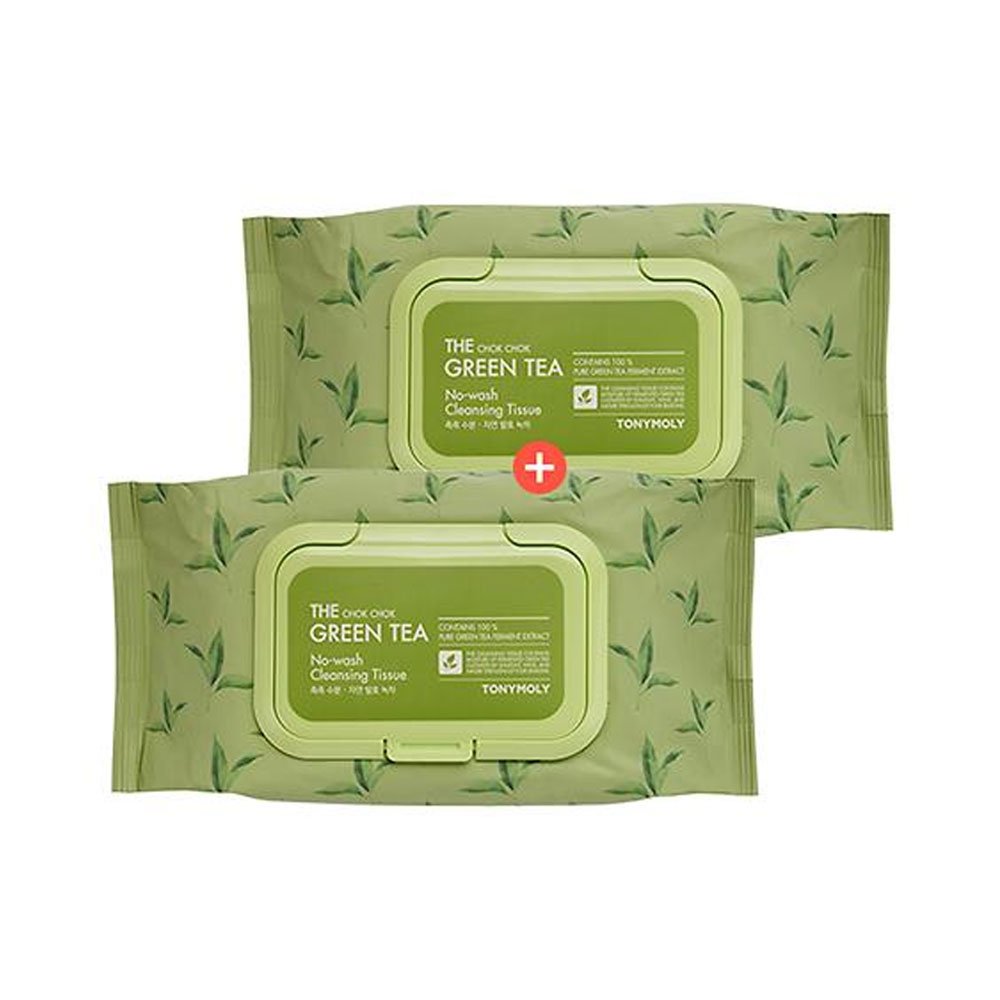 Tony Moly 1+1 The Moist Green Tea No-Wash Cleansing Tissue