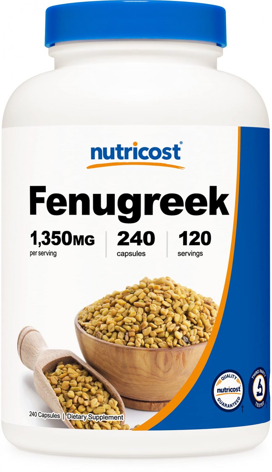 Nutricost Fenugreek Seed 1350mg, 240 Capsules - Gluten Free, Non-GMO, 675mg Per Capsule
