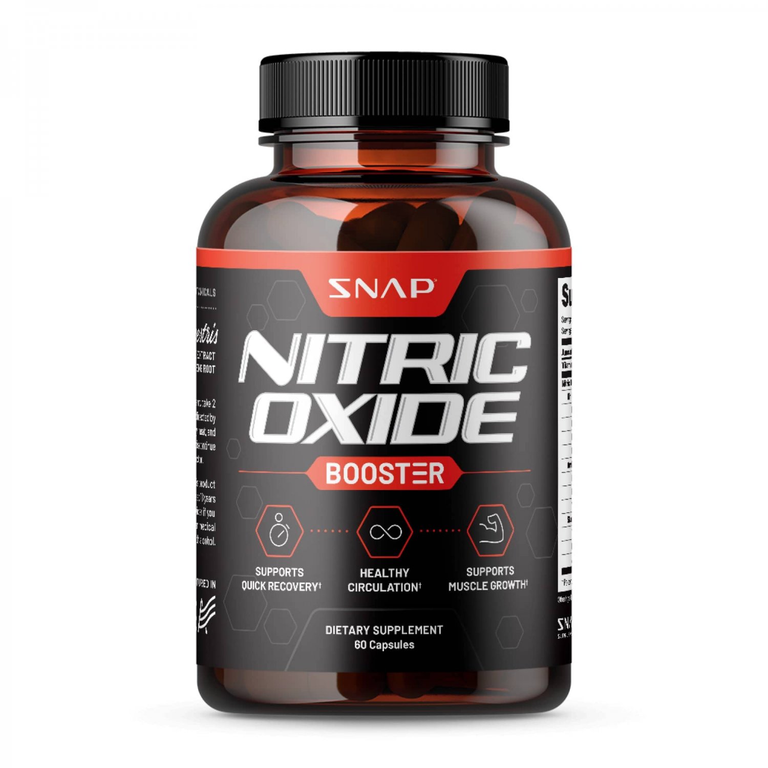 Nitric Oxide Booster by Snap Supplements - Pre Workout, Muscle Builder - L Arginine, L Citrulline 15