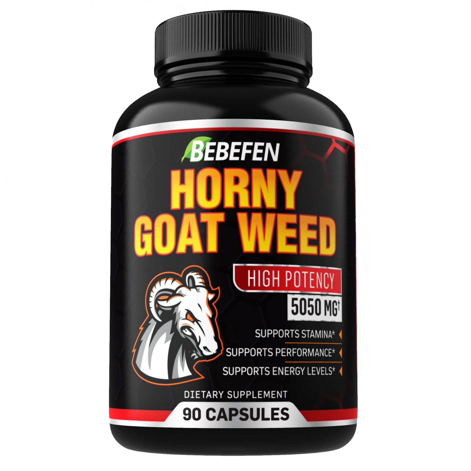 Horny Goat Weed Capsules - 5050mg Formula Pills with Black Pepper Extract - 90 Capsules Horny Goat W
