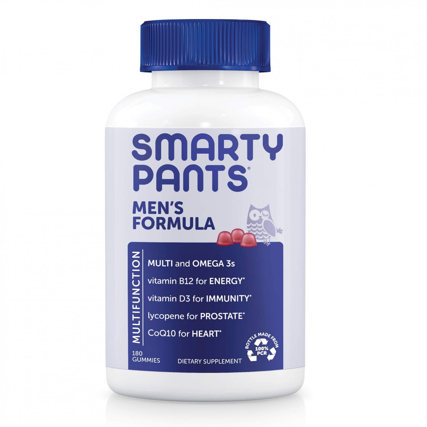 SmartyPants Men's Formula, Daily Multivitamin for Men: Vitamins C, D3, Zinc, Omega 3, CoQ10, & B12 f