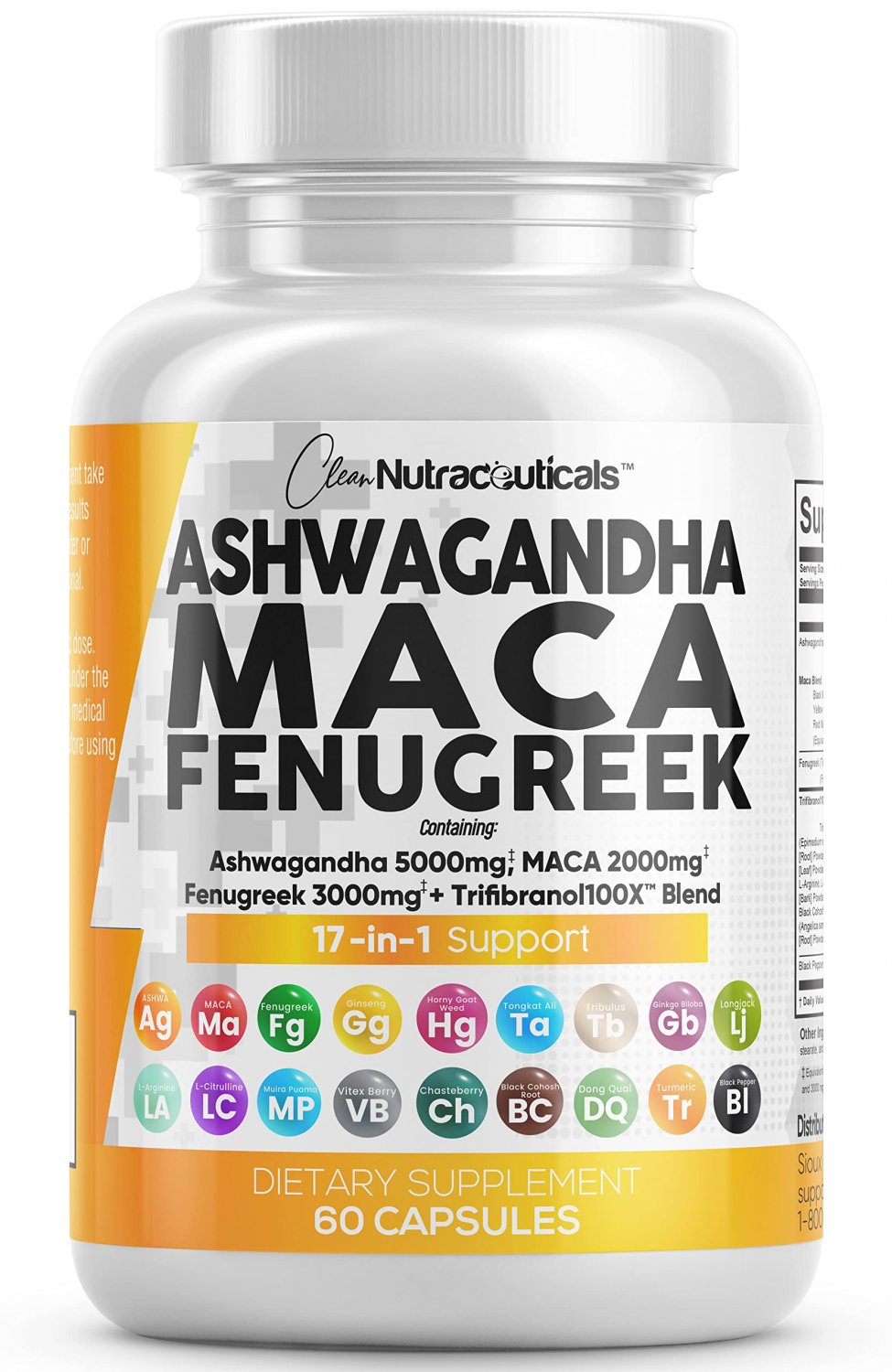 Ashwagandha 5000mg Maca Root 2000mg Fenugreek 3000mg Supplement with Tongkat Ali Ginseng - Assists w
