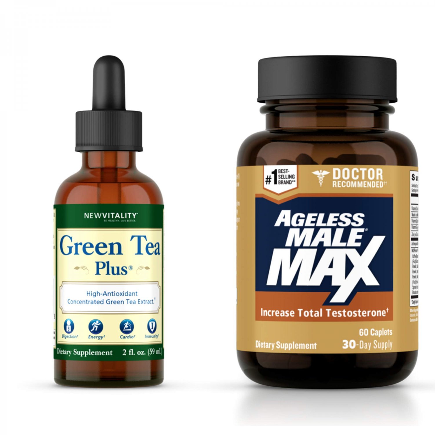 Ageless Male Max Total Testosterone Booster & Green Tea Plus Superfood - Boost Total Testosterone & 