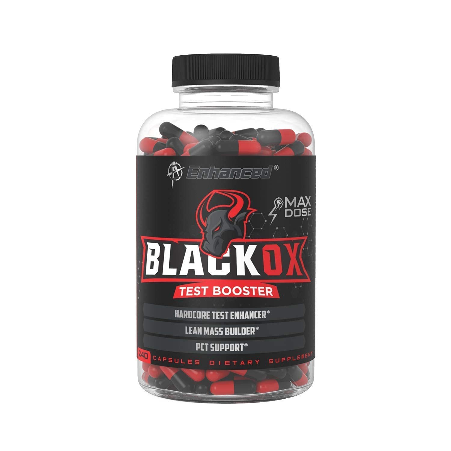 Enhanced Labs - Black Ox Testosterone Booster for Men - Maximized Testosterone Enhancing Supplement 