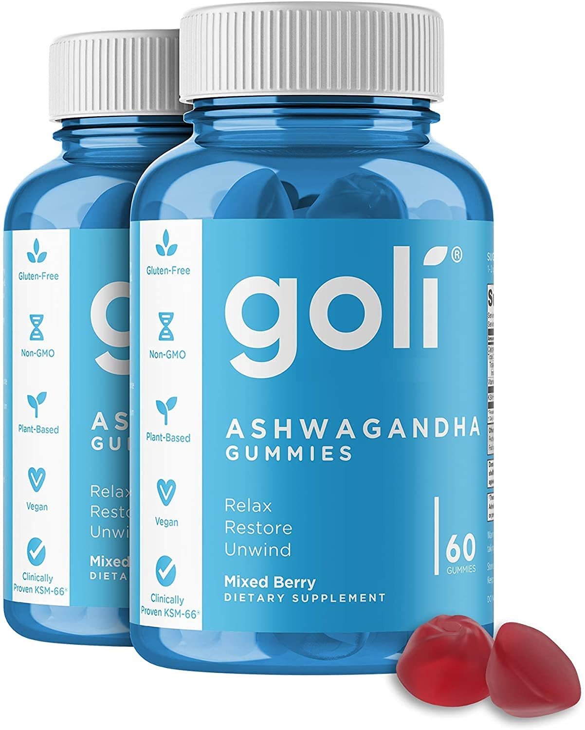 Goli&Acirc;&reg; Ashwagandha & Vitamin D Gummy 120 Count - Relax. Restore. Unwind. (Mixed Berry, KSM-66, Vegan