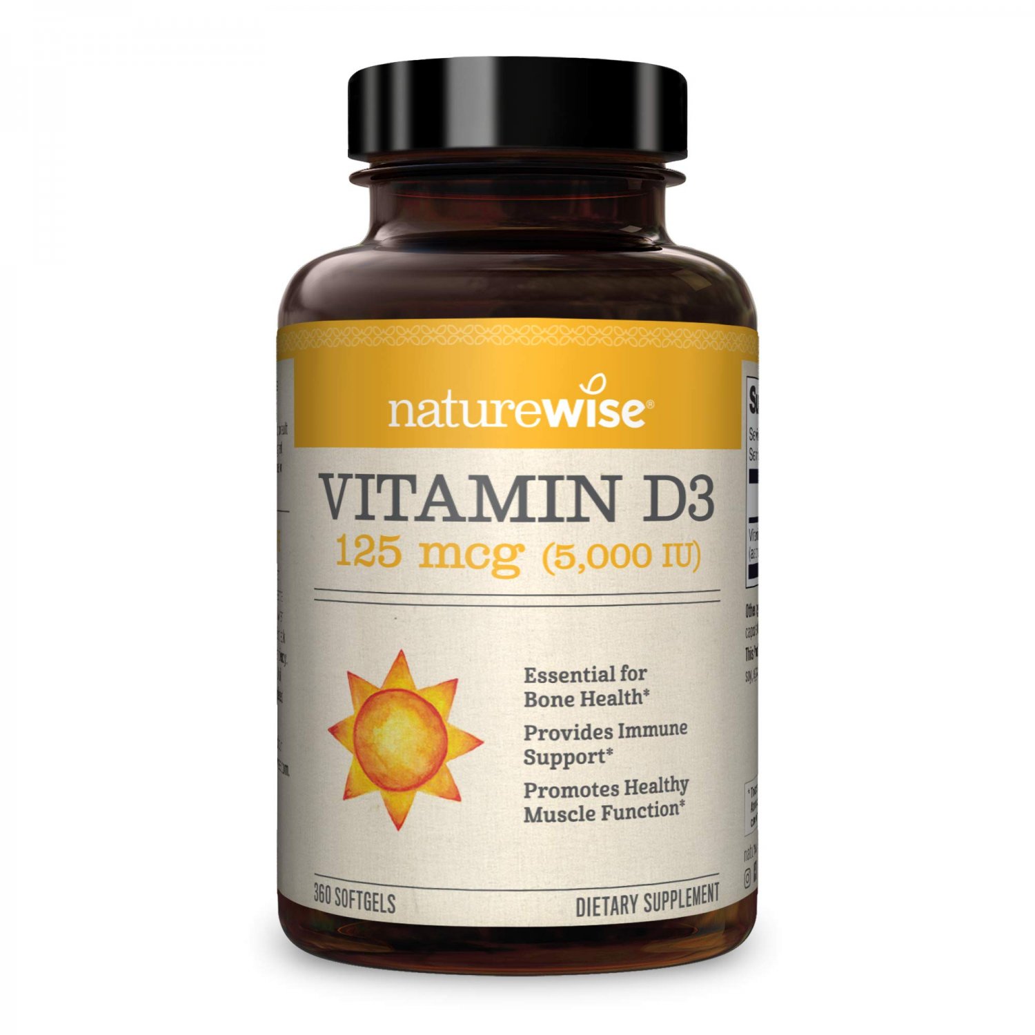 NatureWise Vitamin D3 5000iu (125 mcg) 1 Year Supply for Healthy Muscle Function, and Immune Support