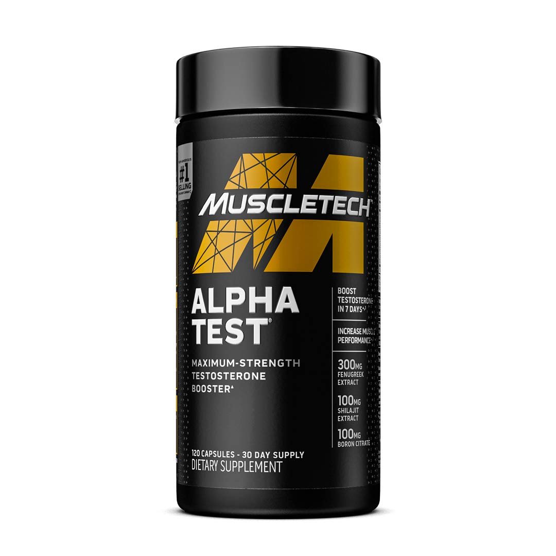 Testosterone Booster for Men | MuscleTech AlphaTest | Tribulus Terrestris & Boron Supplement | Max-S