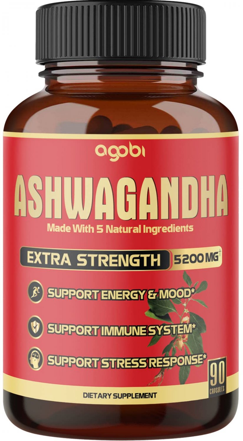 5in1 Ashwagandha Capsules - Equivalent to 5200mg Powder - Combined With Turmeric, Ginger, Black Pepp