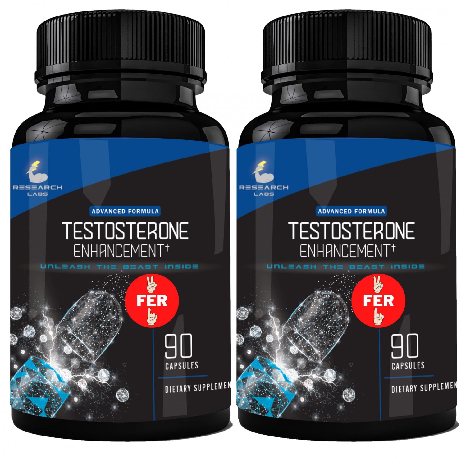 Pharmacist Recommended 2 for 1 Promo(180ct) Testosterone Booster Enhancement by Research Labs. Incre