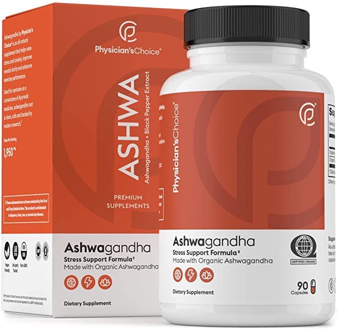 Ashwagandha 1950mg Organic Ashwagandha Root Powder with Black Pepper Extract, Stress Relief, Mood Su