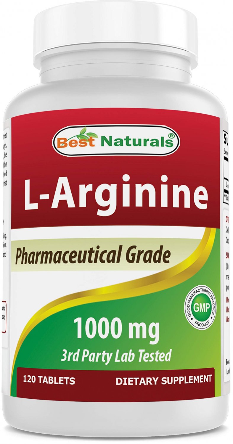 (New Improved Formula) Best Naturals L-Arginine 1000 mg 120 Tablets - Pharmaceutical Grade L Arginin