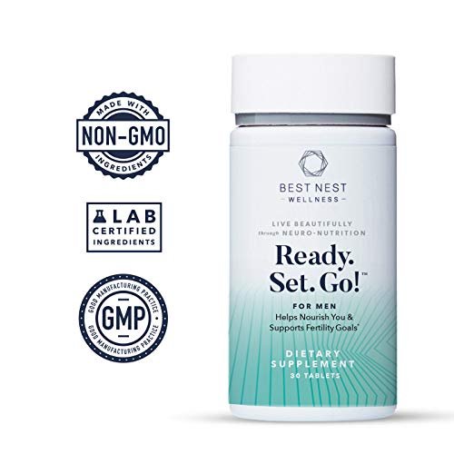 Ready. Set. Go! Fertility Support Prenatal Supplement for Men, Methylfolate, Natural Whole Food Men'