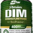 NutriFlair DIM Supplement 400mg with Bioperine, 120 Capsules - Diindolylmethane - Estrogen Metabolis